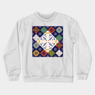 Mexican Talavera Tiles Pattern by Akbaly Crewneck Sweatshirt